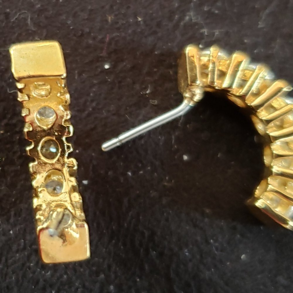 Diamond half hoops - Picture 2 of 3